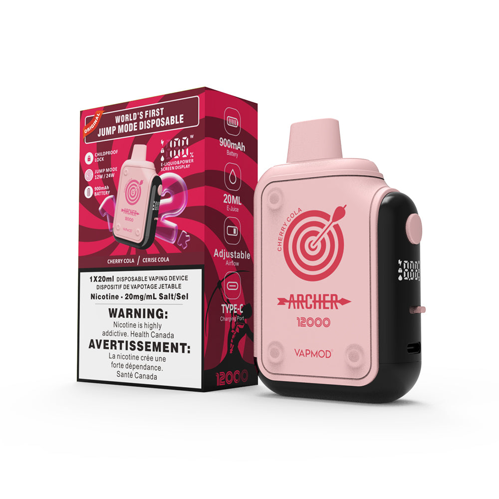 CHERRY COLA VAPMOD ARCHER 12k Puffs Disposable Vape - Quality Vapes CHERRY COLA VAPMOD ARCHER 12k Puffs Disposable Vape - Quality Vapes