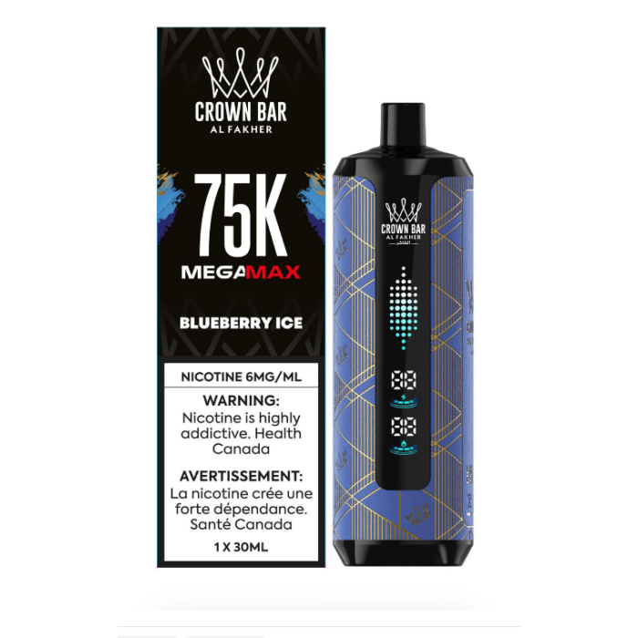 Blueberry Ice - AL FAKHER Crown Bar Disposable Vape 75000 Quality Vapes Blueberry Ice - AL FAKHER Crown Bar Disposable Vape 75000 Quality Vapes