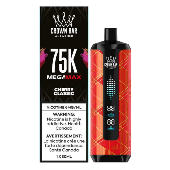 Cherry Classic AL FAKHER Crown Bar Vape 75K Puffs Quality Vapes Cherry Classic AL FAKHER Crown Bar Vape 75K Puffs Quality Vapes