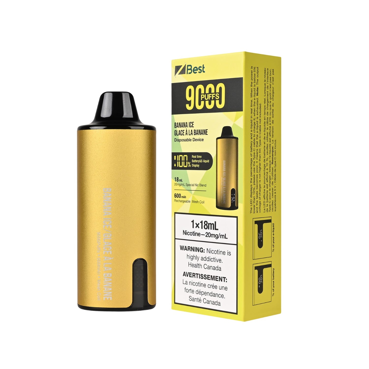 ZBEST 9000 DISPOSABLE VAPE -  BANANA ICE
