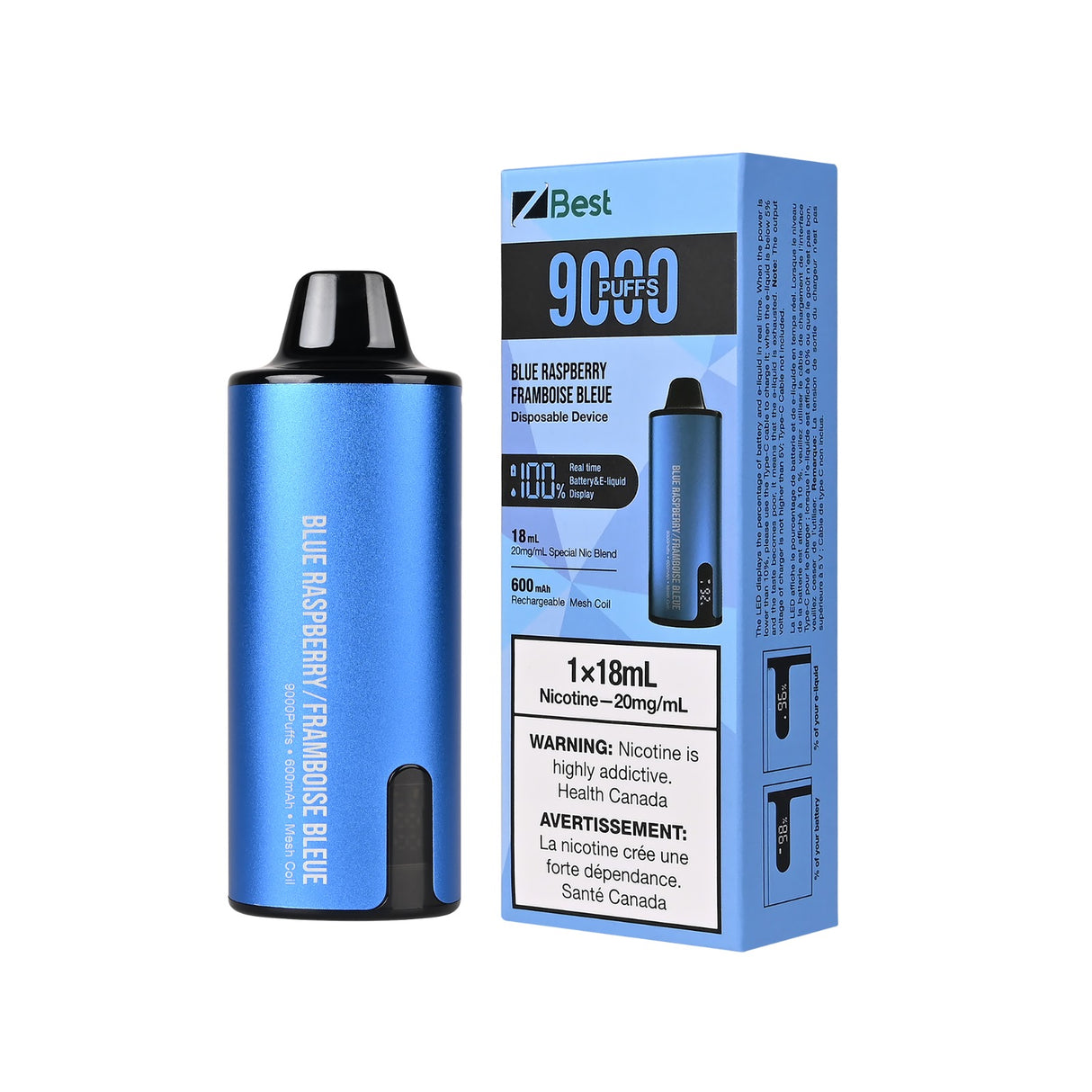 ZBEST 9000 DISPOSABLE VAPE - BLUE RASPBERRY