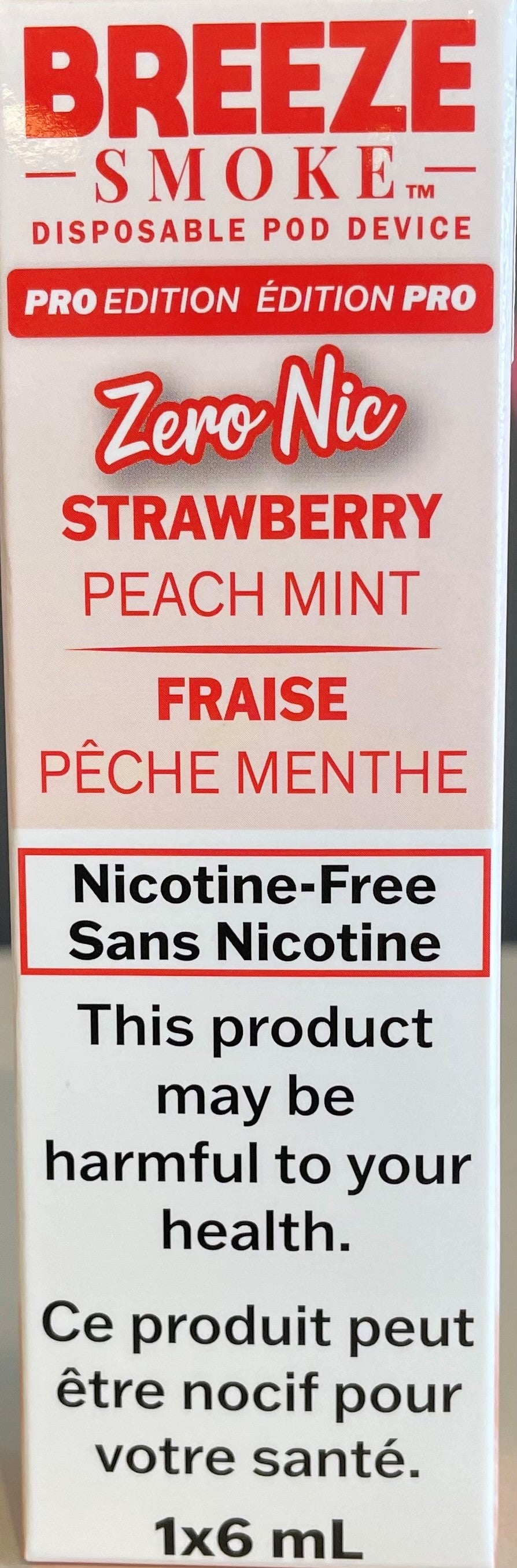 Breeze Pro Zero Nic - Strawberry Peach Mint