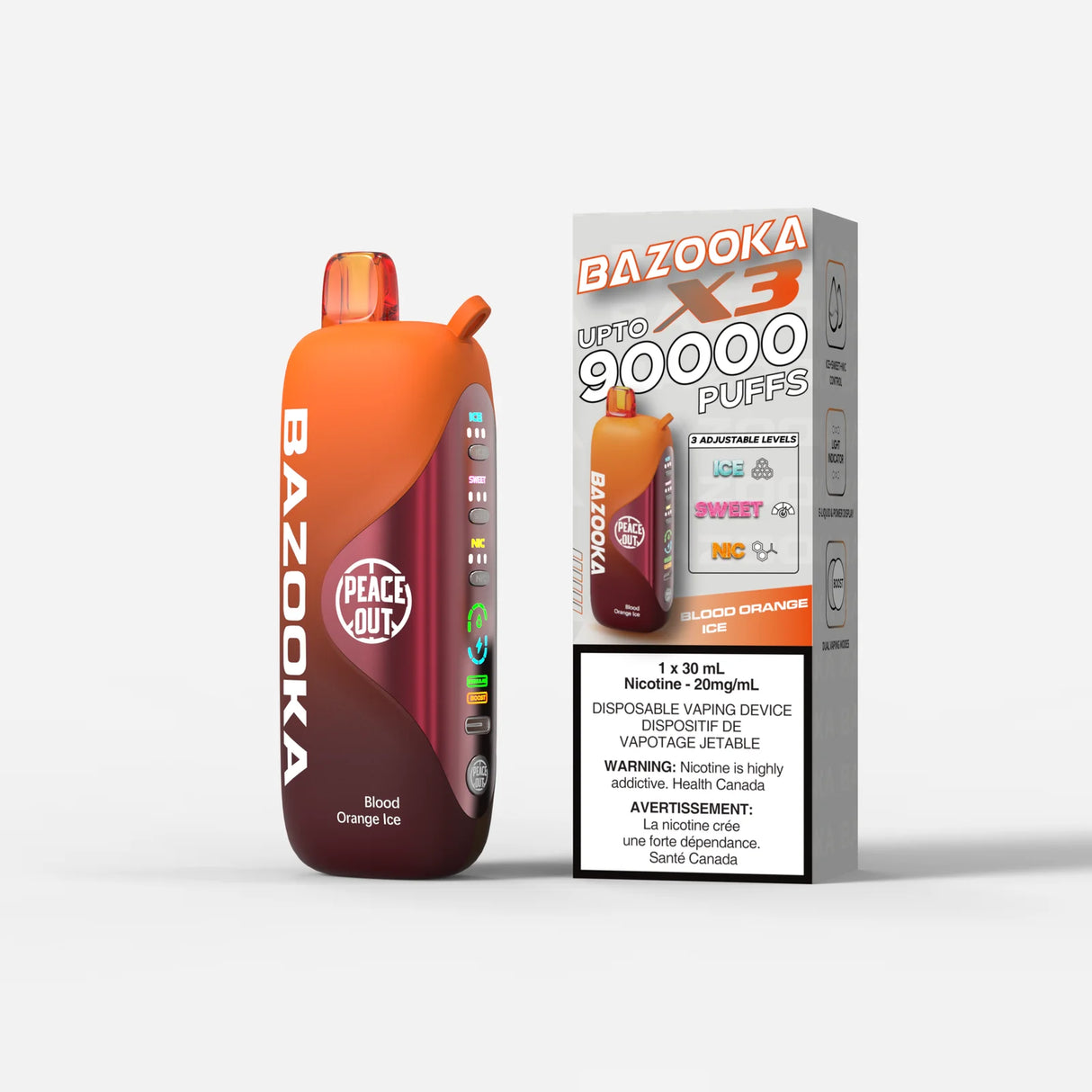 Bazooka Disposable Vape X3 - 90000 Puffs - Synthetic - Adjustable Nic levels