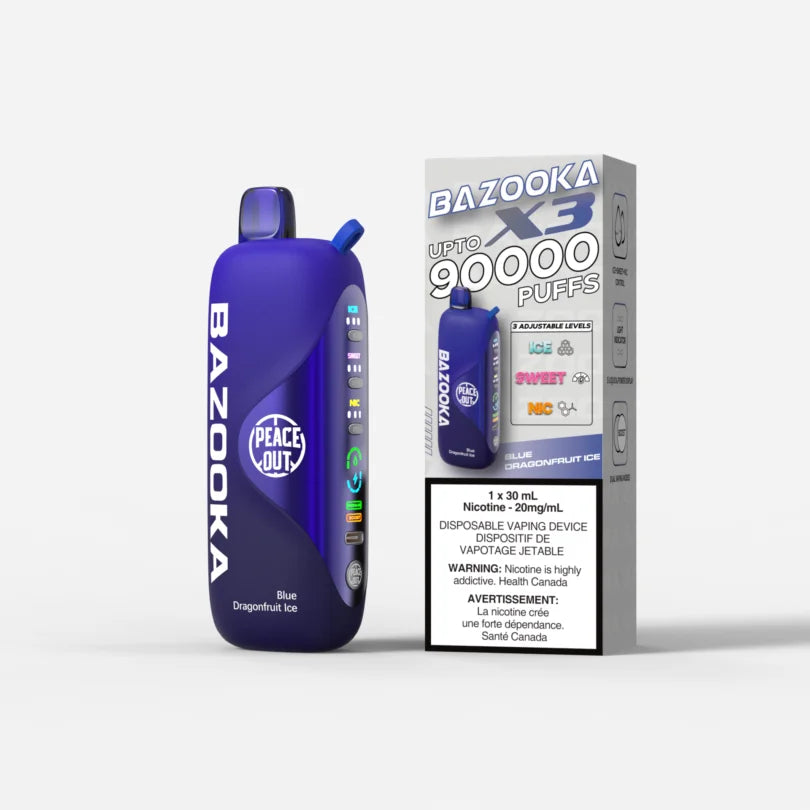 Bazooka Disposable Vape X3 - 90000 Puffs - Synthetic - Adjustable Nic levels