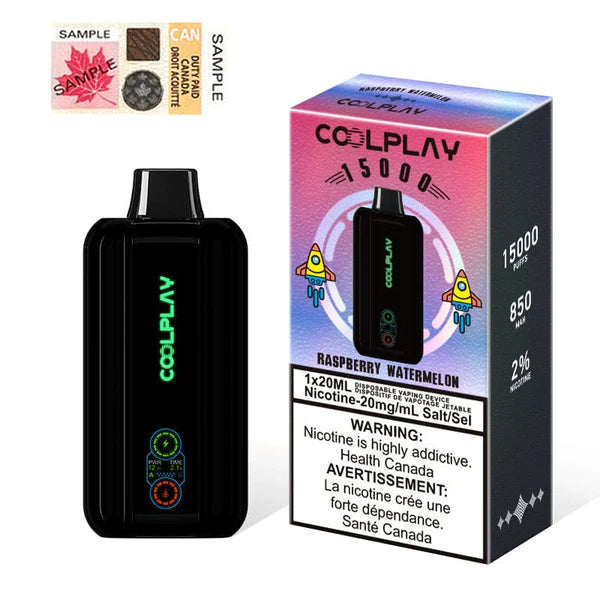 COOL PLAY 15000 PUFFS DISPOSABLE - RASPBERRY WATERMELON Quality Vapes COOL PLAY 15000 PUFFS DISPOSABLE - RASPBERRY WATERMELON Quality Vapes