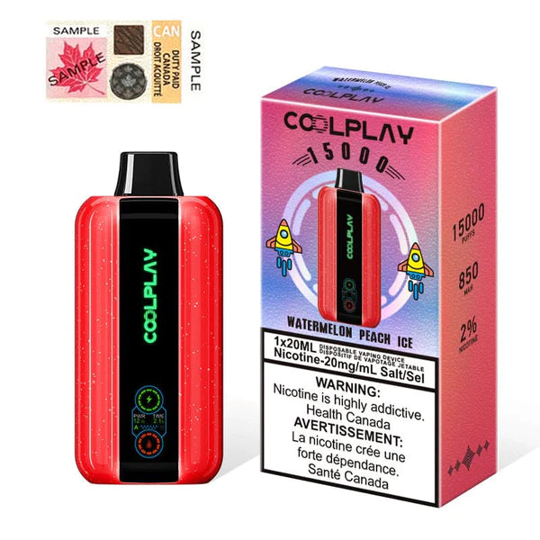 COOL PLAY 15000 PUFFS DISPOSABLE - WATERMELON PEACH ICE