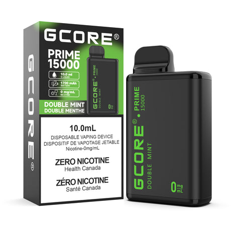 Gcore Prime 15K Zero Nicotine Disposable Vape 15000 Puffs Double Mint