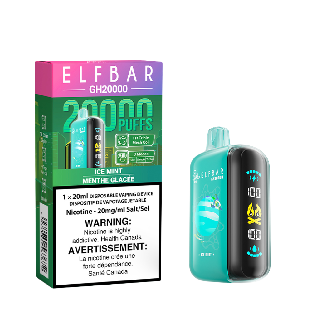 Elf Bar 20k Vape jetable  la menthe glace 20000 bouffes Canada  Quality  Vapes