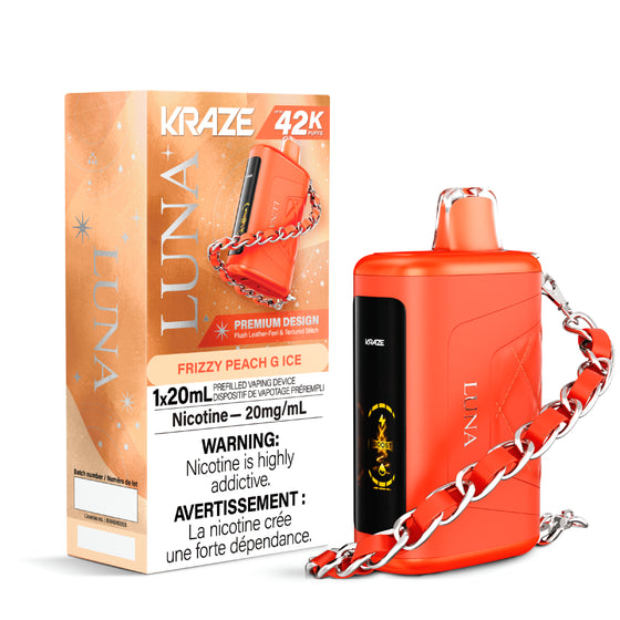 Frizzy Peach G Ice- Kraze Luna 42K Disposable Vape