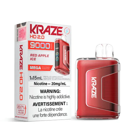 Kraze HD 2.0 9000 Disposable Vape - Red Apple Ice