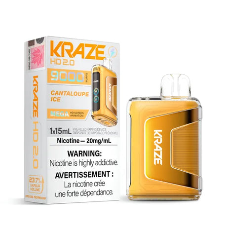 Kraze HD 2.0 9000 Disposable Vape - Cantaloupe Ice