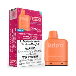 Level X Drip'n Raspberry Peach Mango Ice Pod 14mL