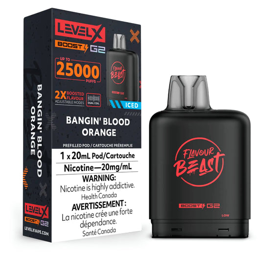 Bangin' Blood Orange Iced - Flavour Beast Level X Boost G2 Pod