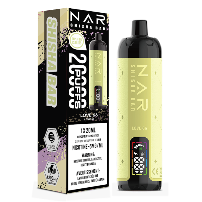 NAR Shisha Bar Vape Disposable 20K - Love 66 Quality Vapes NAR Shisha Bar Vape Disposable 20K - Love 66 Quality Vapes