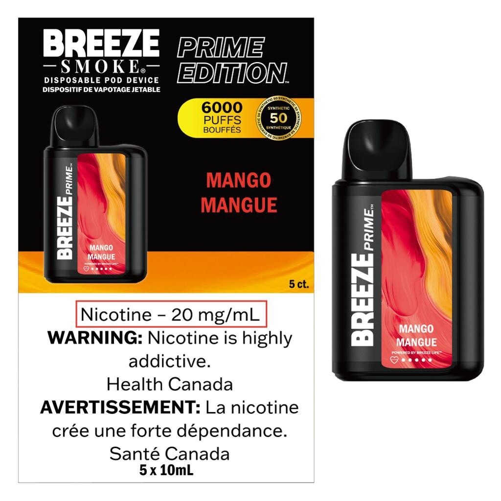 Breeze Prime Disposable Vape 6000 - Mango