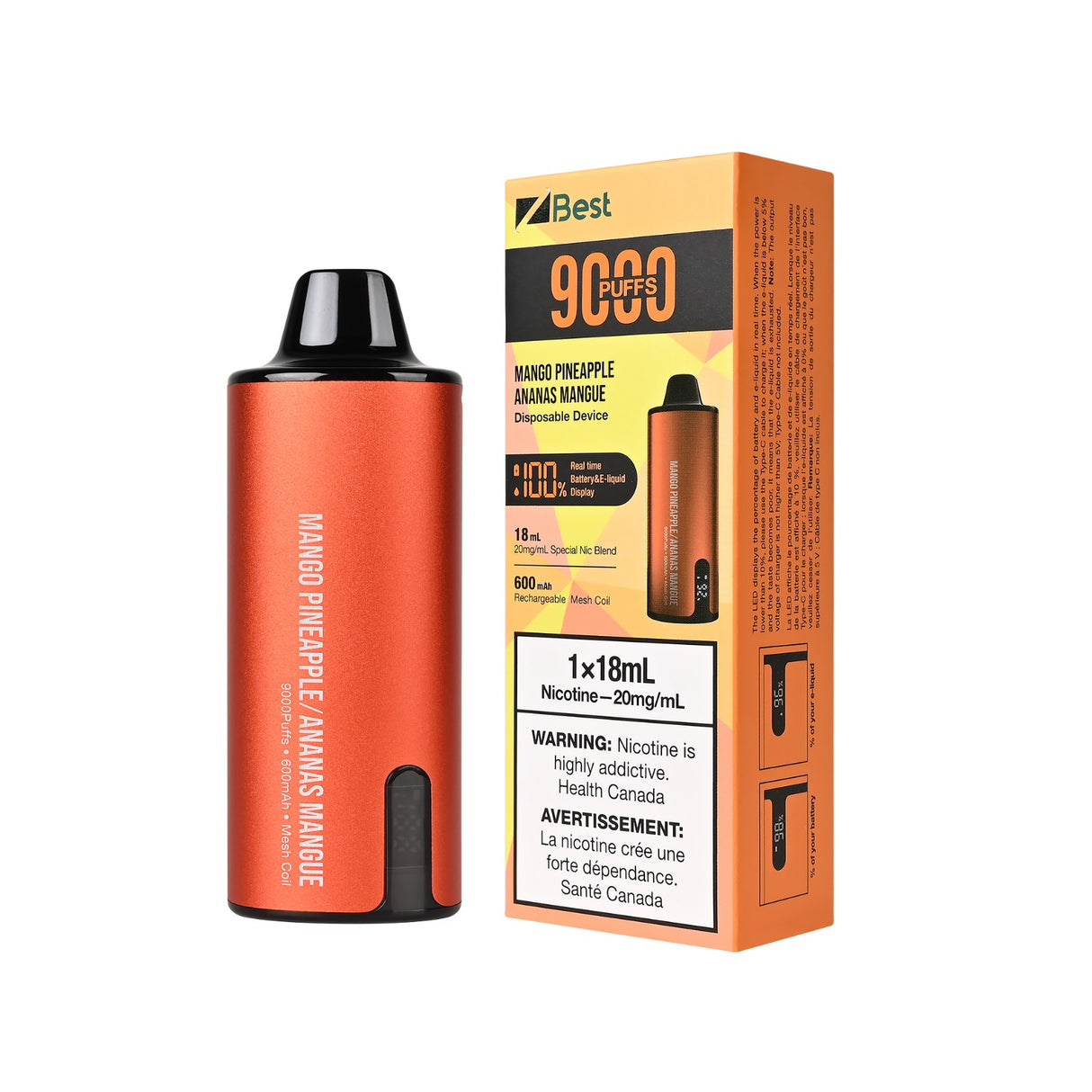 ZBEST 9000 DISPOSABLE VAPE - MANGO PINEAPPLE