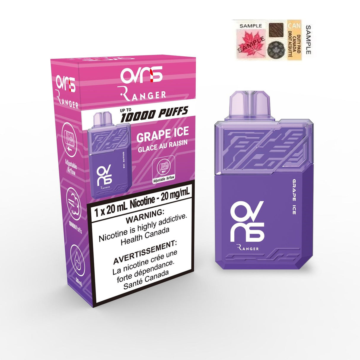 OVNS RANGER 10000 PUFFS - GRAPE ICE