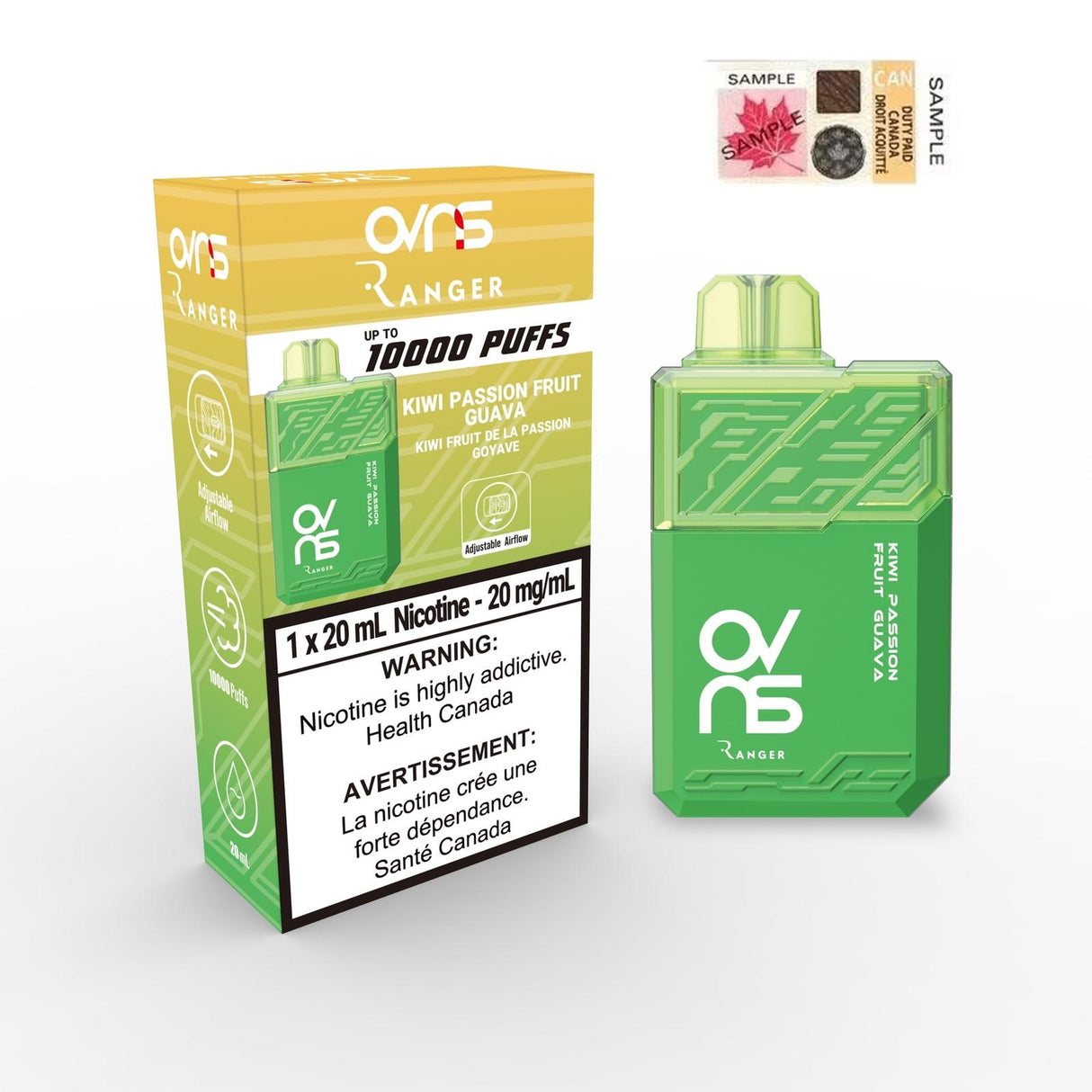 OVNS RANGER 10000 PUFFS - KIWI PASSIONFRUIT GUAVA