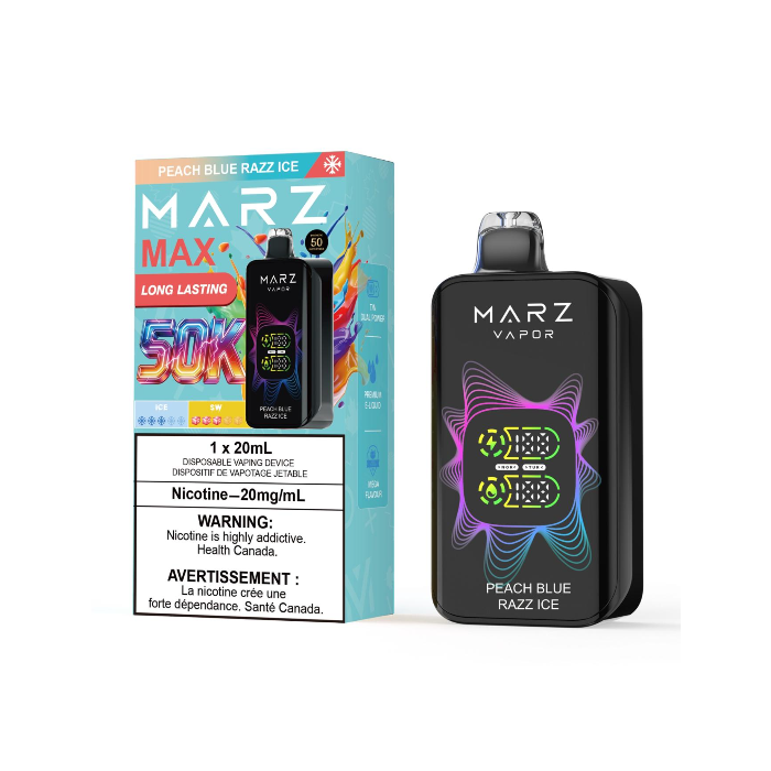 Peach Blue Razz Ice - Marz max 50k disposable vape