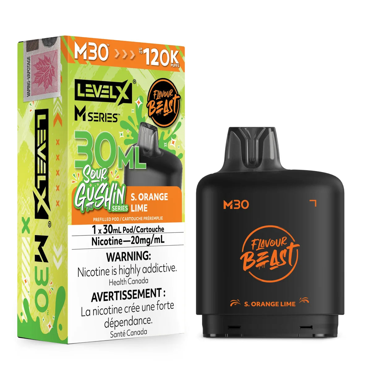 S. Orange Lime Level X M Series 30mL Pod