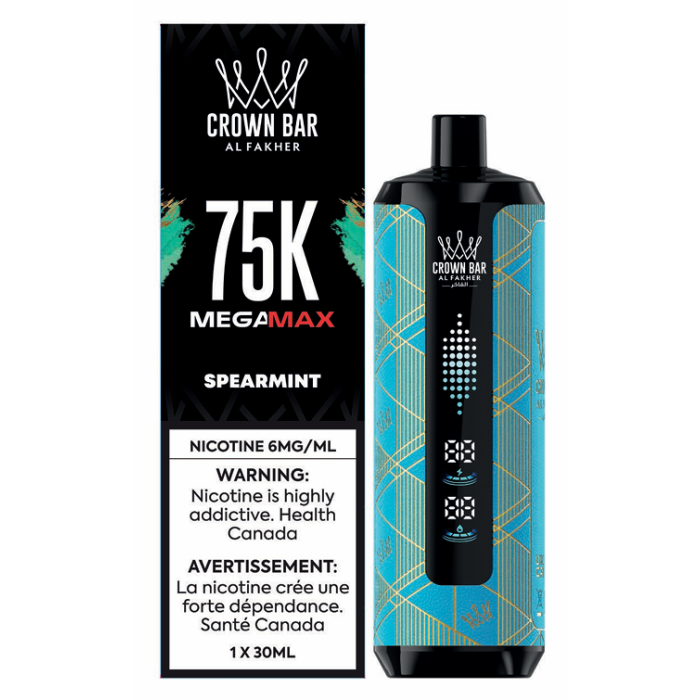 Crown Bar Al Fakher MEGAMAX 75K Spearmint disposable vape – 75,000 puffs