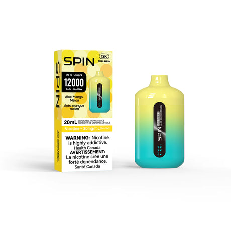 SPIN 12K DISPOSABLE VAPE - Aloe Mango Melon 12000