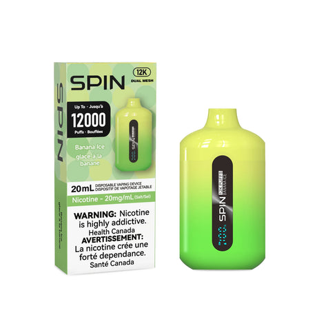 Banana Ice Flavor - SPIN Vape 12k Disposable Vape 12000 Puffs
