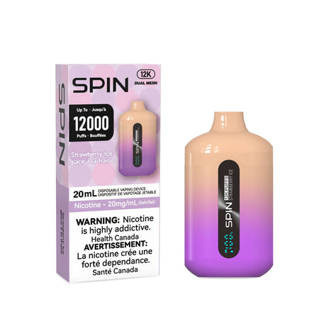 Strawberry Ice Flavor - SPIN Vape 12k Disposable Vape 12000 Puffs