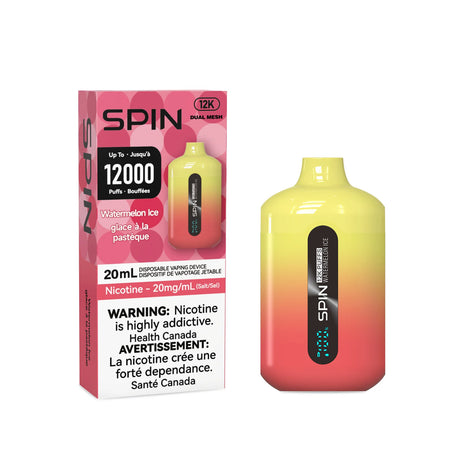 Watermelon Ice Flavor - SPIN Vape 12k Disposable Vape 12000 Puffs