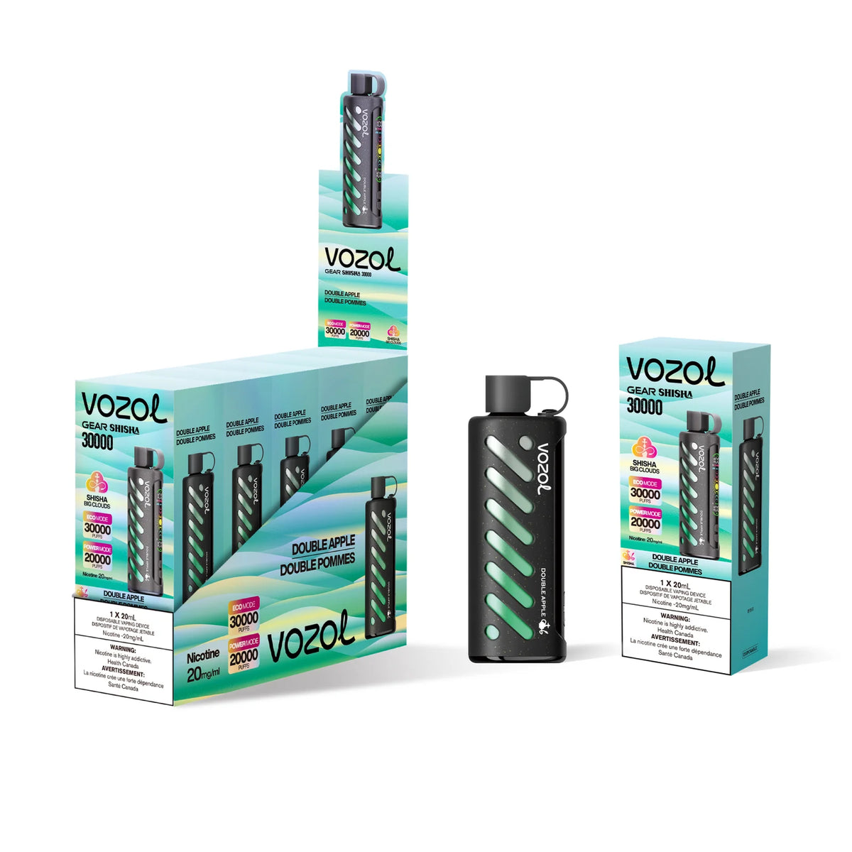 Double Apple shisha vape, two apples flavor, Vozol Shisha Double Apple - Double Apple - Vozol Gear Shisha 30K Disposable Vape – Quality Vapes