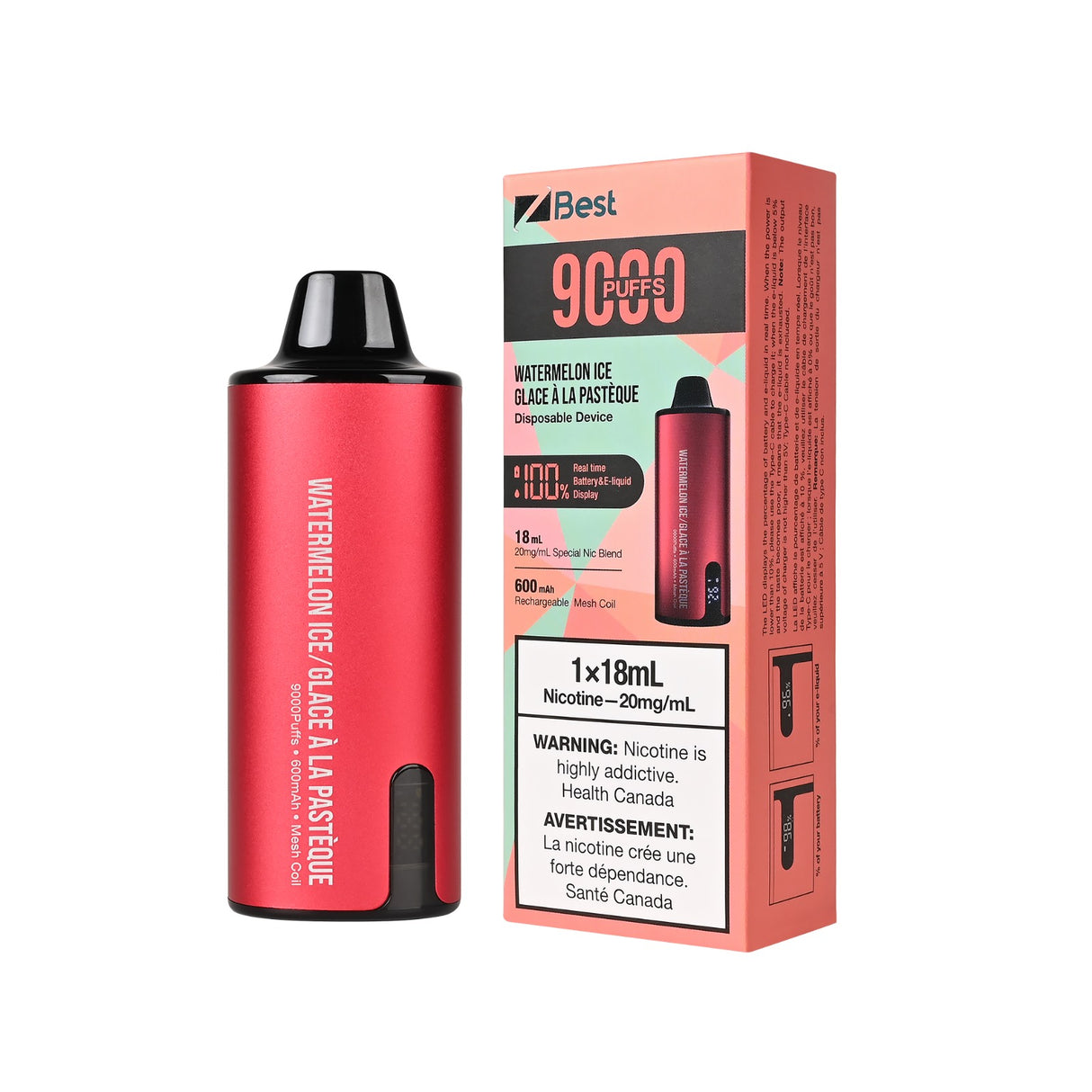 ZBEST 9000 DISPOSABLE VAPE - WATERMELON ICE