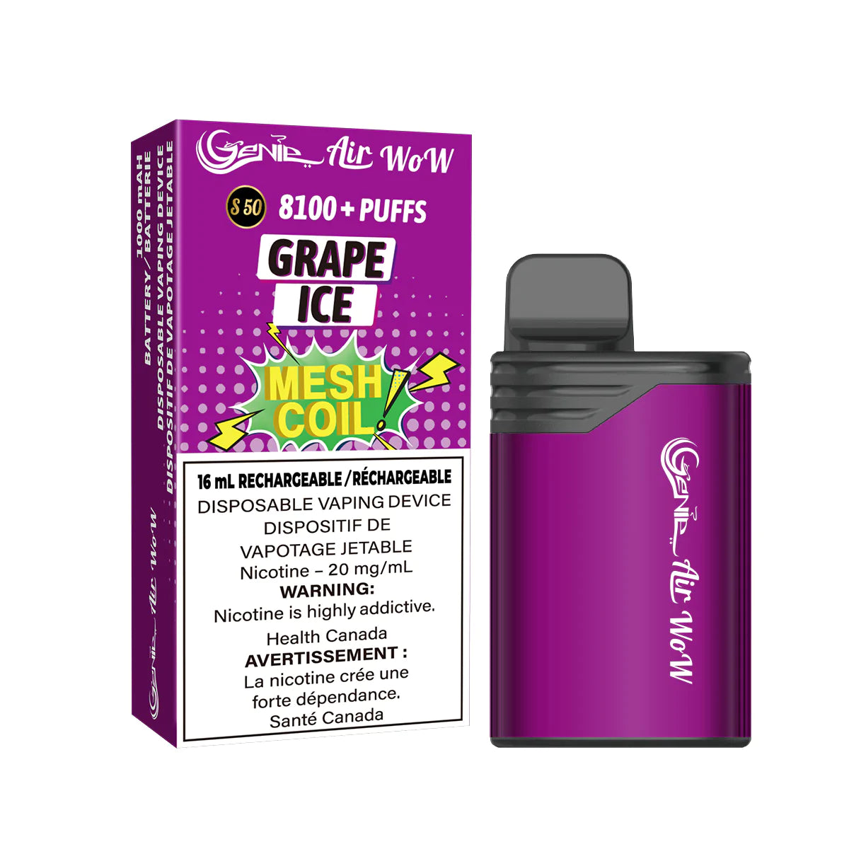 GENIE AIR WOW - GRAPE ICE (SYNTHETIC)