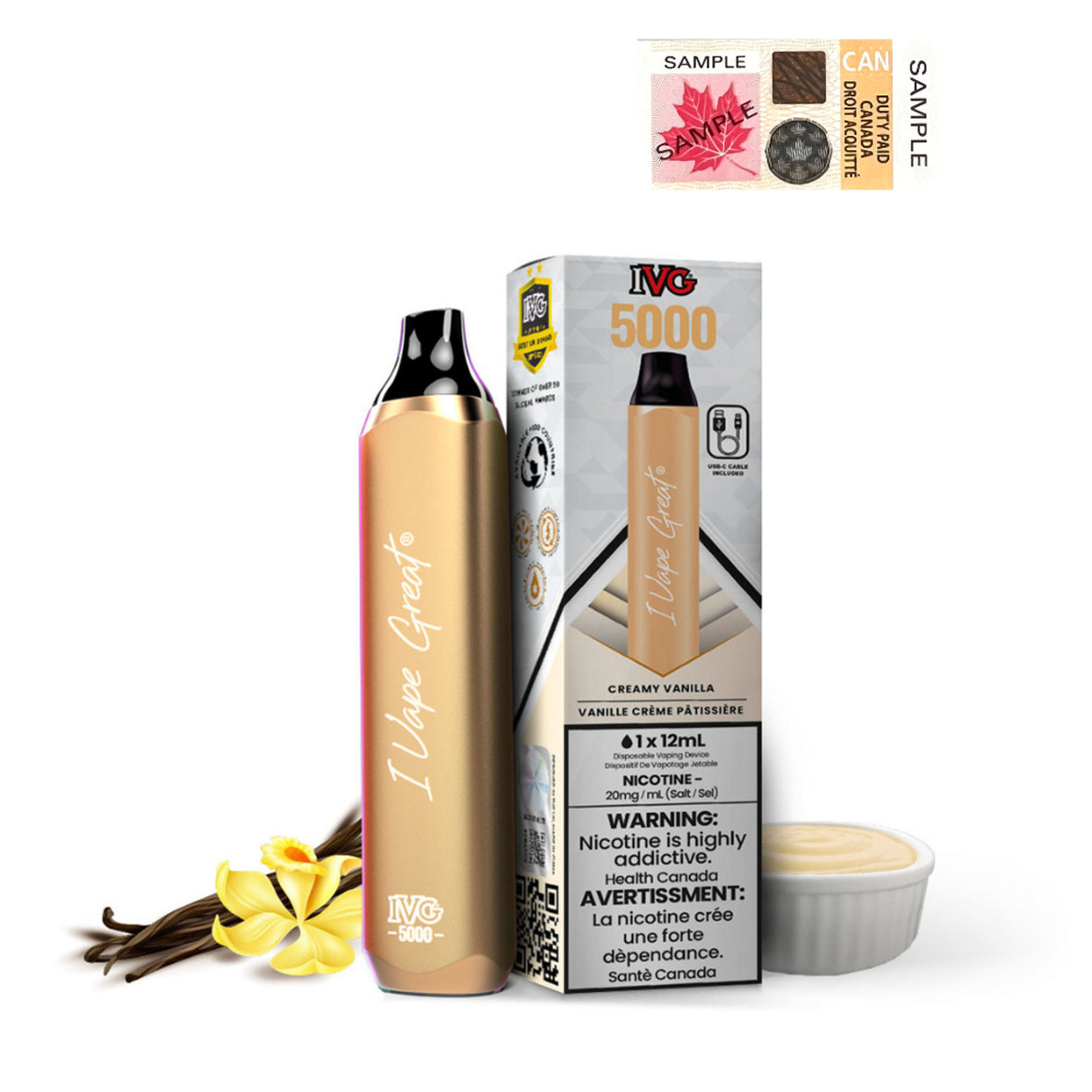 Great White - IVG Bar Max 5000 Puffs Disposable Vape