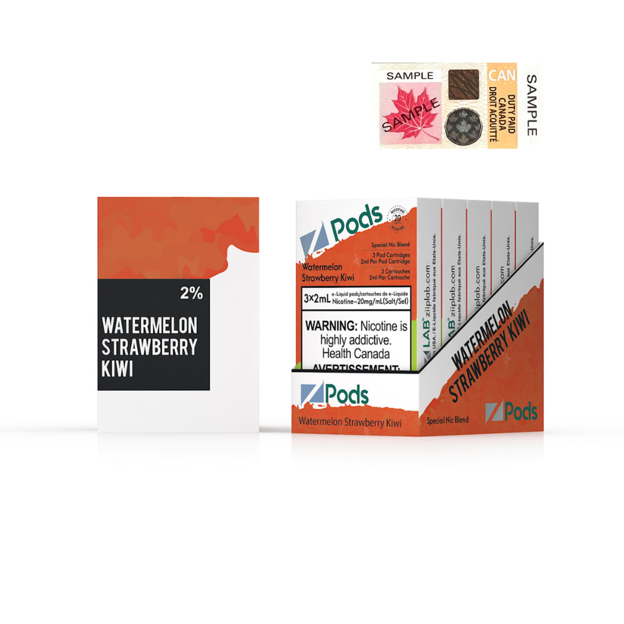 PASTÈQUE FRAISE KIWI - Z PODS (MÉLANGE SUPREME NIC)