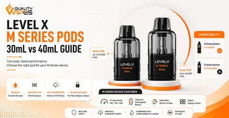 Level X M series Pods: Choose between 30ml vs 40ml
