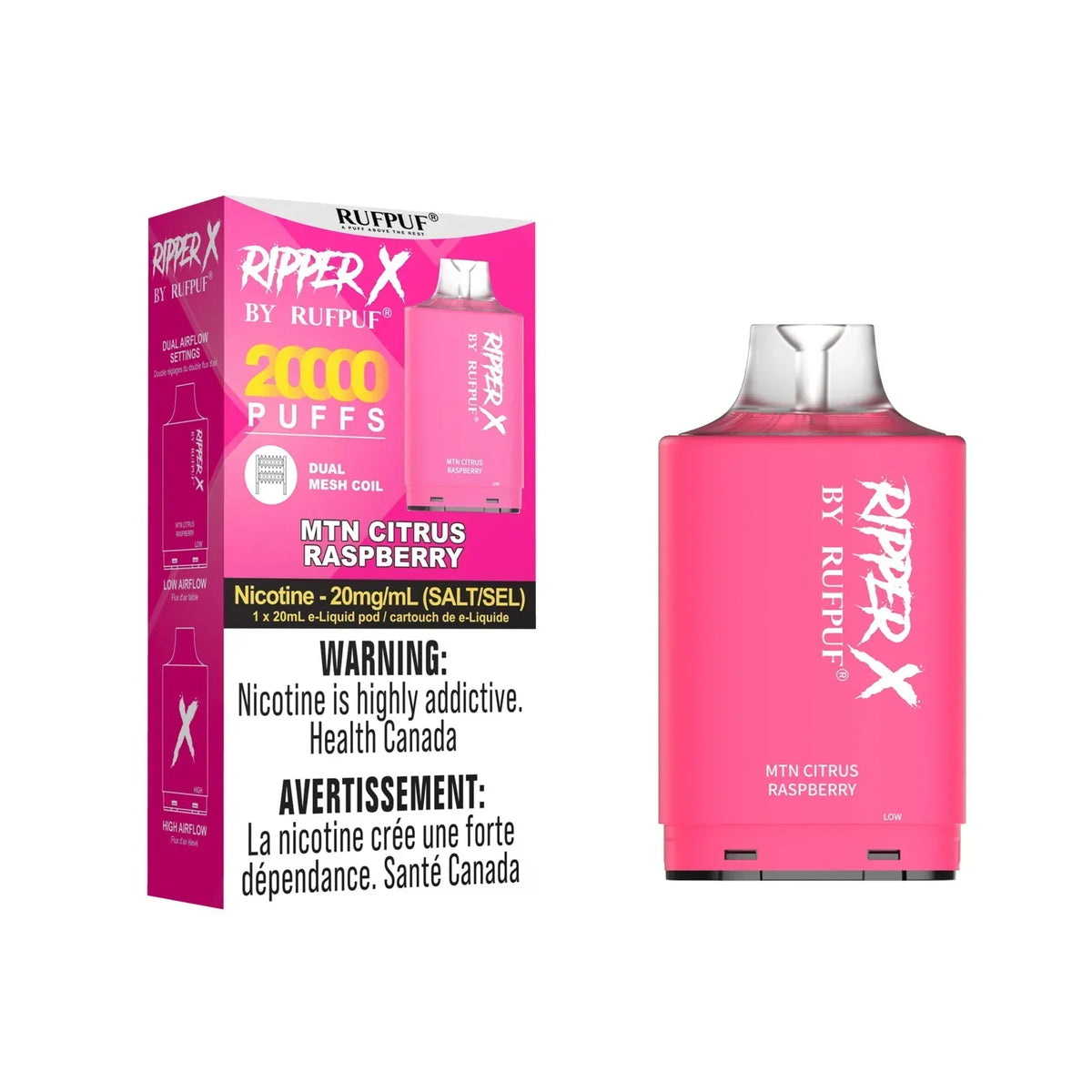 Pink Ripper Vape Ripper X 20k Pods Rufpuf - All Flavours - 20000 Puffs – Quality Vapes