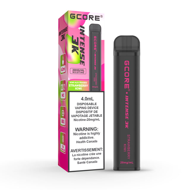 Strawberry Kiwi GCORE INTENSE 3K Disposable Vape 3000 Puffs 20mg/mL