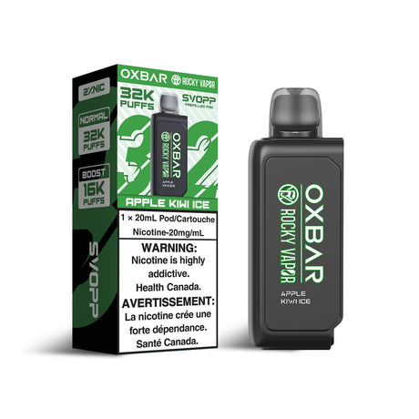 Oxbar Svopp Rocky Vapor 32K Pod - Apple Kiwi Ice Flavor - 20ml, 20mg/ml Nicotine