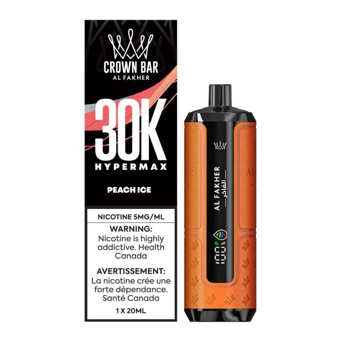 AL FAKHER Crown Bar Hyper Max 30K Disposable Vape – Peach Ice