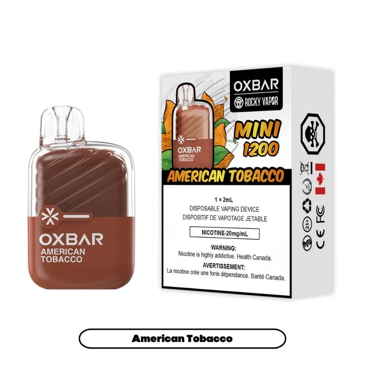 Rocky Vapor Oxbar Mini 1200 - American Tobacco