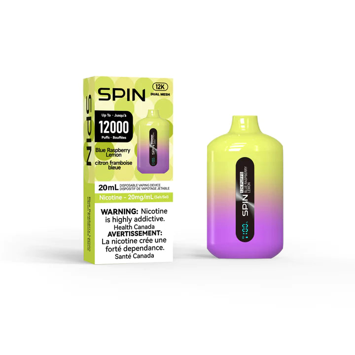 SPIN 12K DISPOSABLE VAPE - Blue Raspberry Lemon 12000 – Quality Vapes