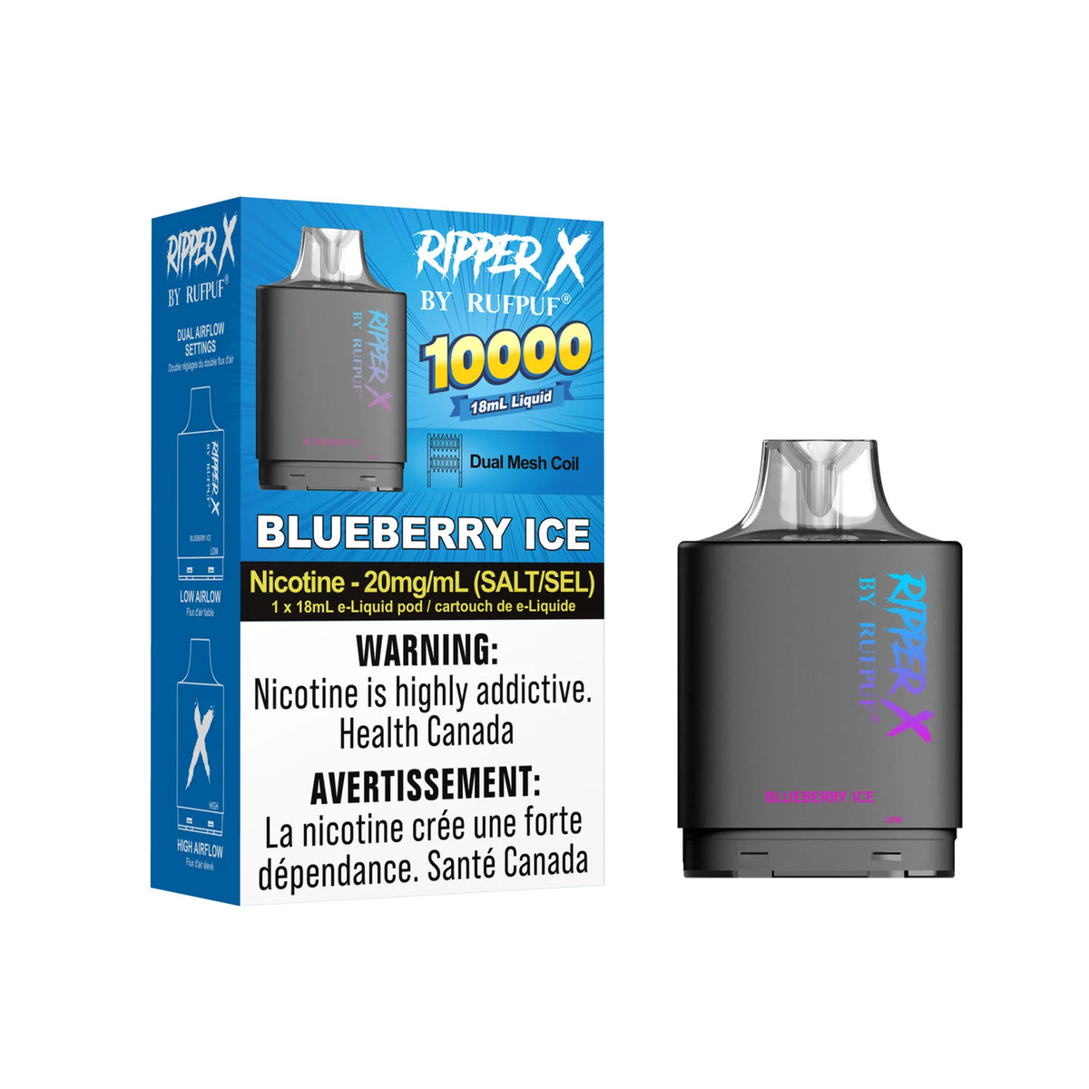 Blueberry Ice Rufpuf Ripper X Pod 10000 Puffs – Quality Vapes