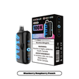 Blueberry Raspberry Peach Oxbar Rocky Vapor G100K disposable vape, 100000 puffs, 20mg/mL nicotine, 30mL e-liquid, triple mode, dual mesh coil, LED screen