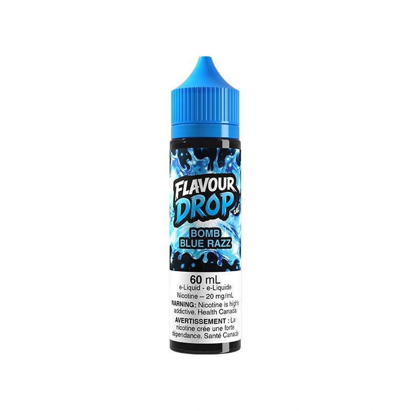 Bomb Blue Razz Flavour Drop 60mL Nic Salt e-liquid with blue raspberry flavour