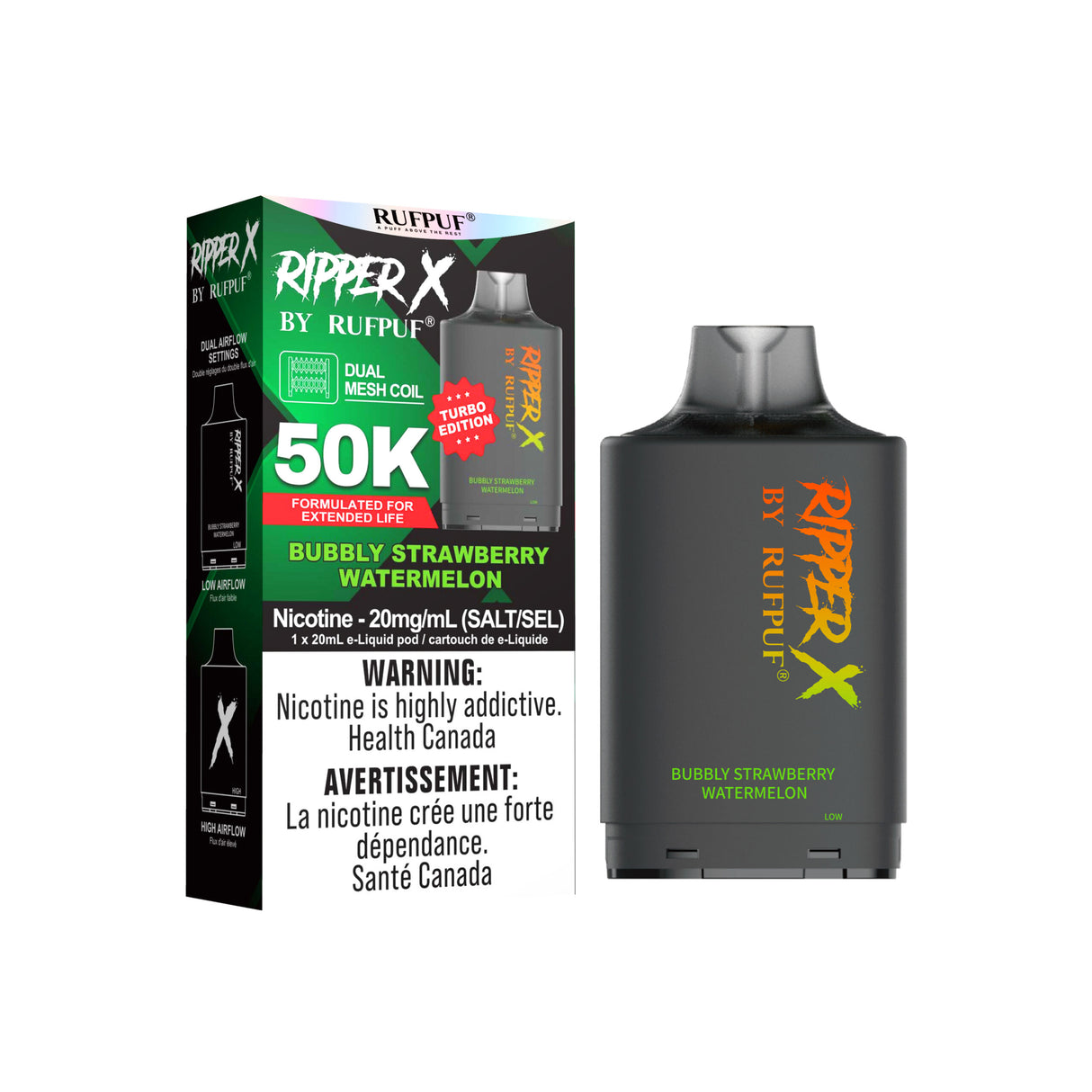 Bubbly Strawberry Watermelon - Ripper X 50k Turbo Pod 20mg/ml