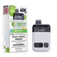 CAPSL 60K Apple Kiwi Ice disposable vape with 60000 puffs and 20mg nicotine shown with device and box packaging.
