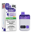CAPSL 60K Grape Aloe disposable vape with 60000 puffs and 20mg nicotine displayed alongside the device and box.