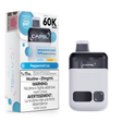 CAPSL 60K Peppermint Ice disposable vape featuring 60000 puffs and 20mg nicotine displayed with device and retail box.