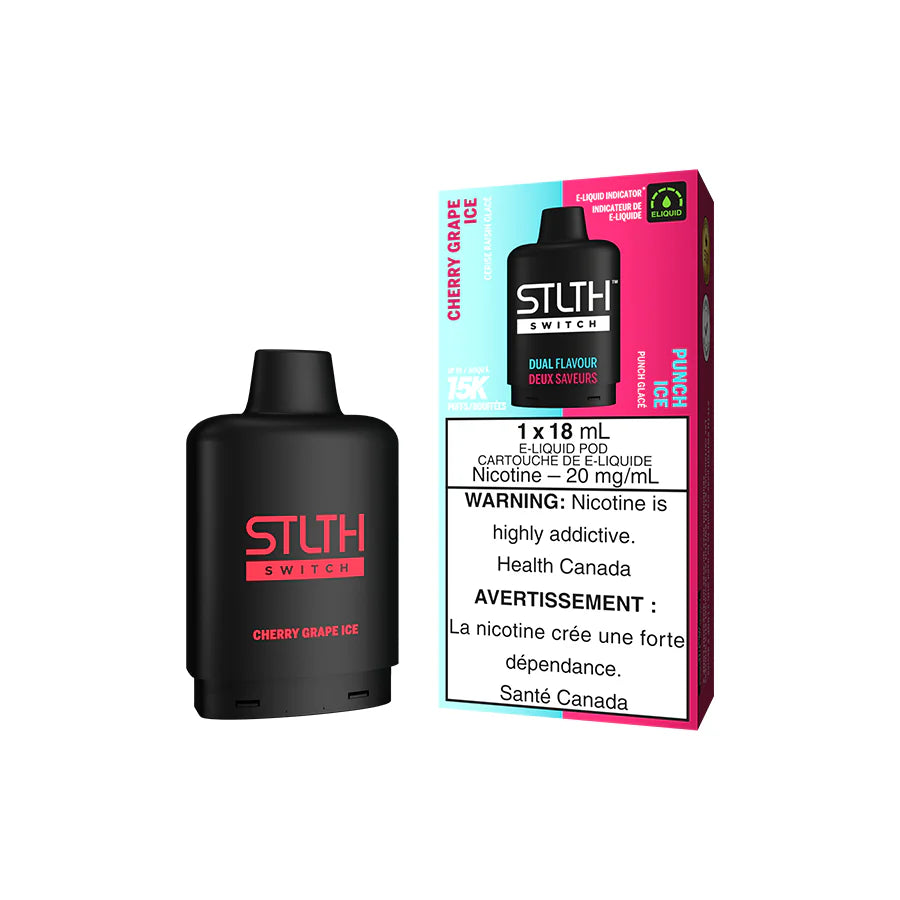 STLTH SWITCH Vape Pod 15k - Cherry Grape Ice and Punch Ice