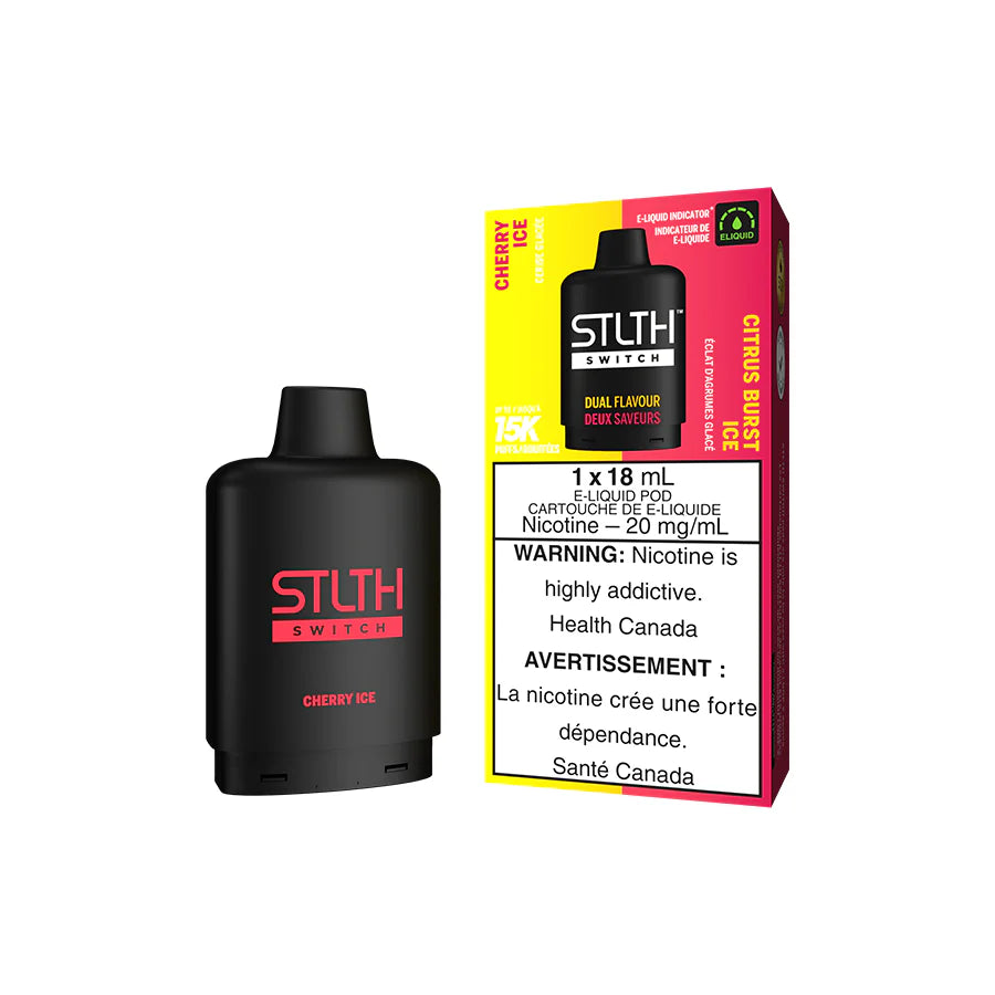 Cherry Ice and Citrus Burst Ice - STLTH Switch Pod - 15K Puffs - Dual Flavour